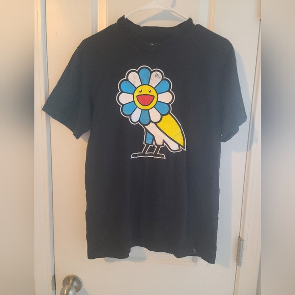 OVO X Takashi Murakami Owl Flower Blac T-shirt Sz M ComplexCon 